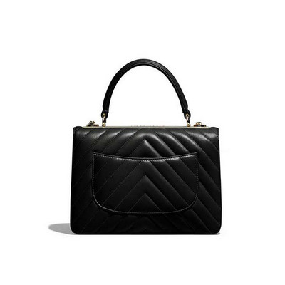 香奈儿口盖包顶手柄羊皮革小号手提包 A92236 经典优雅的当代诠释